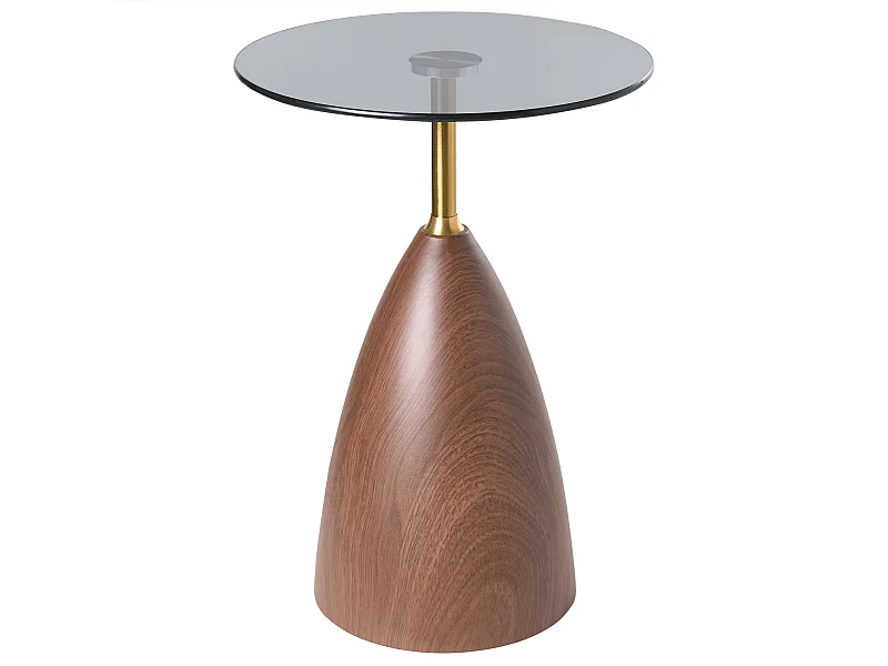 Table d'appoint WALLIS Verre de sécurité Marron/noir