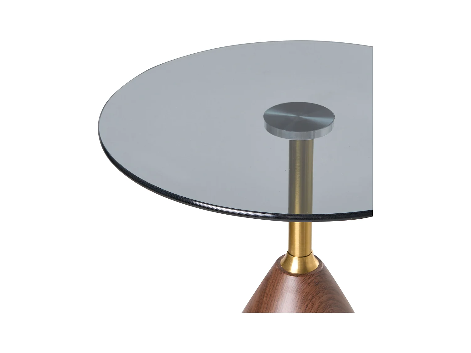 Table d'appoint WALLIS Verre de sécurité Marron/noir