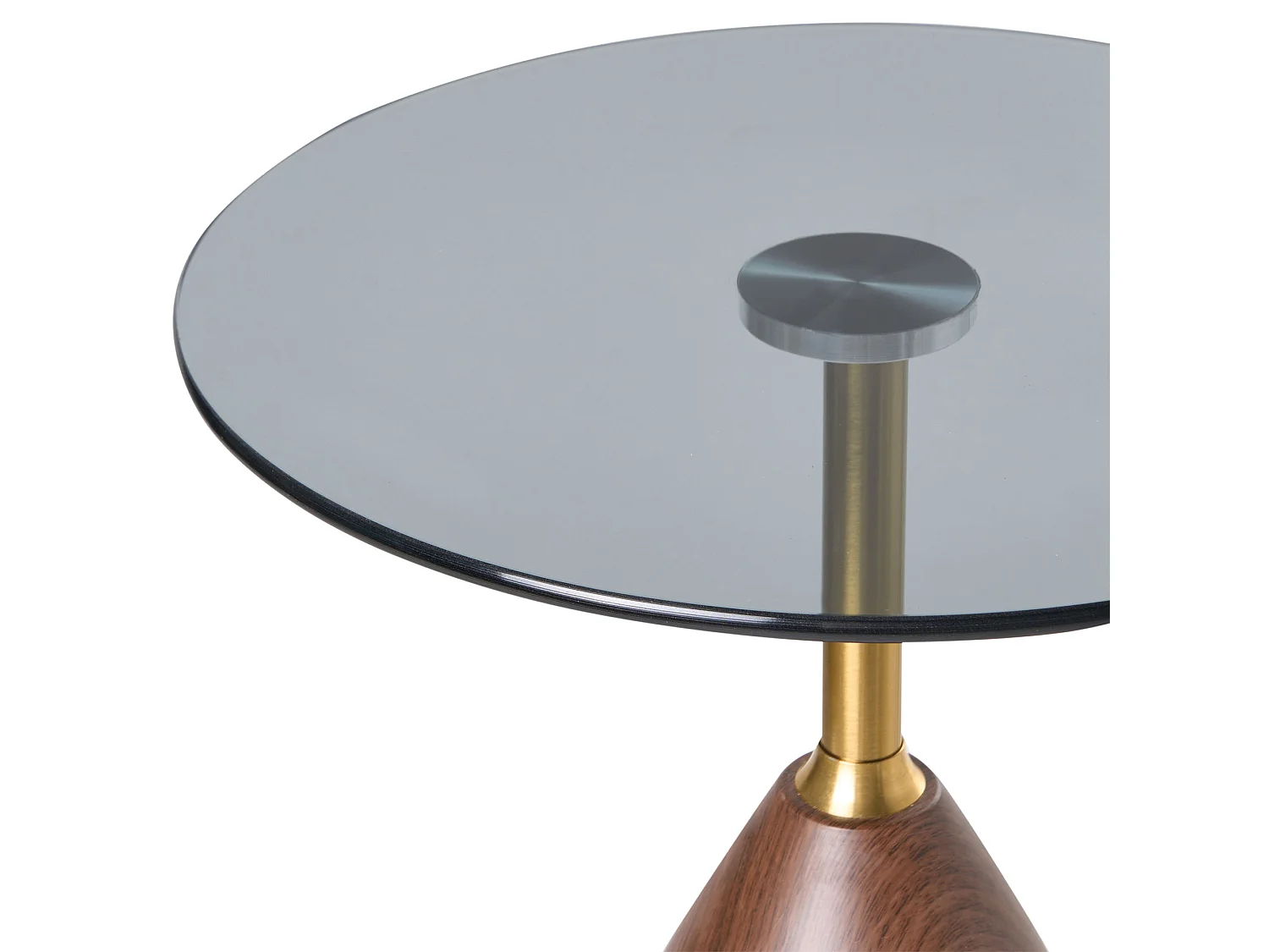 Side Table WALLIS Tempered Glass Brown/ Black