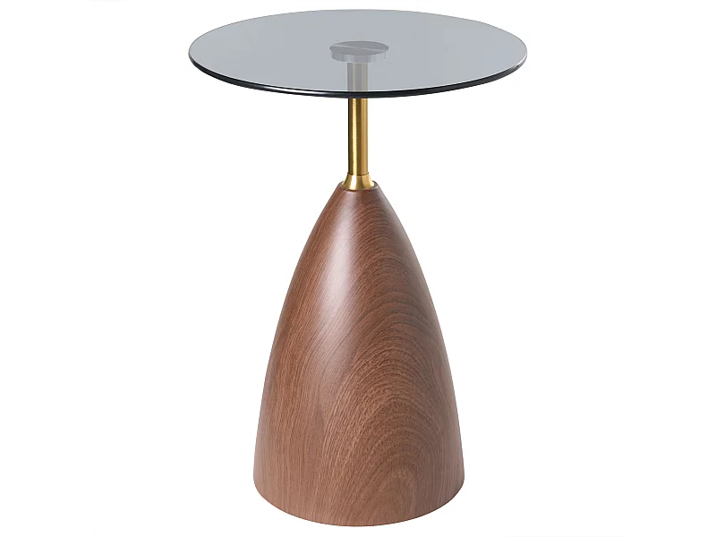 Table d\'appoint WALLIS Verre de sécurité Marron/noir