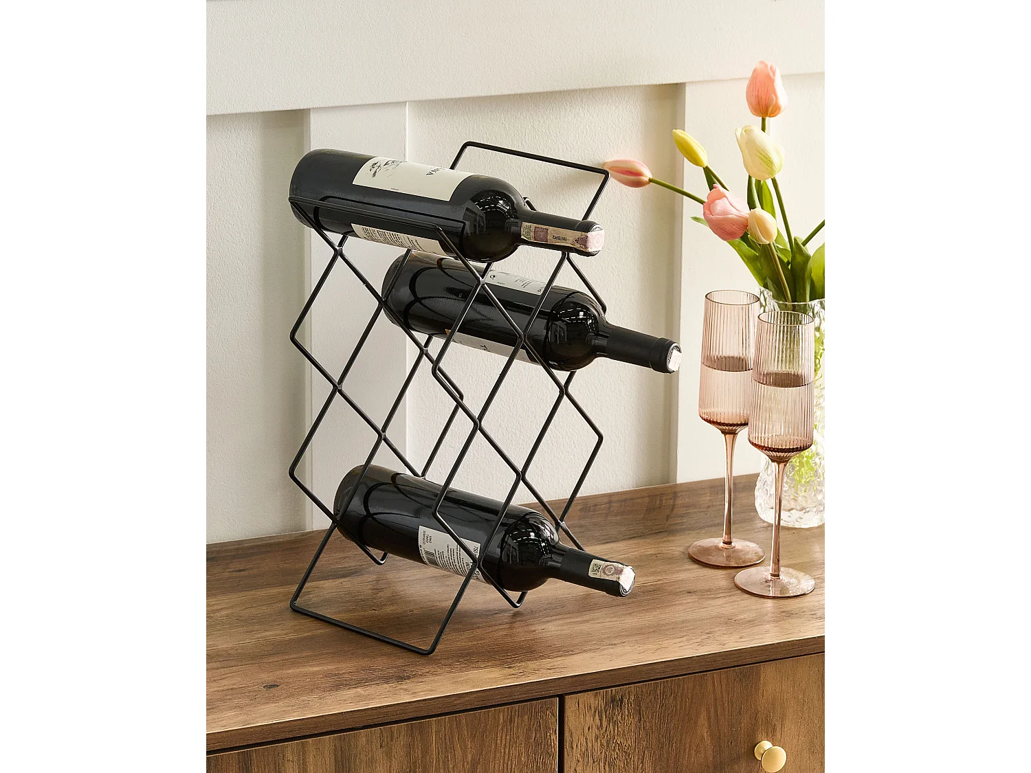 Porte-bouteille RATHKEALE Métal Noir