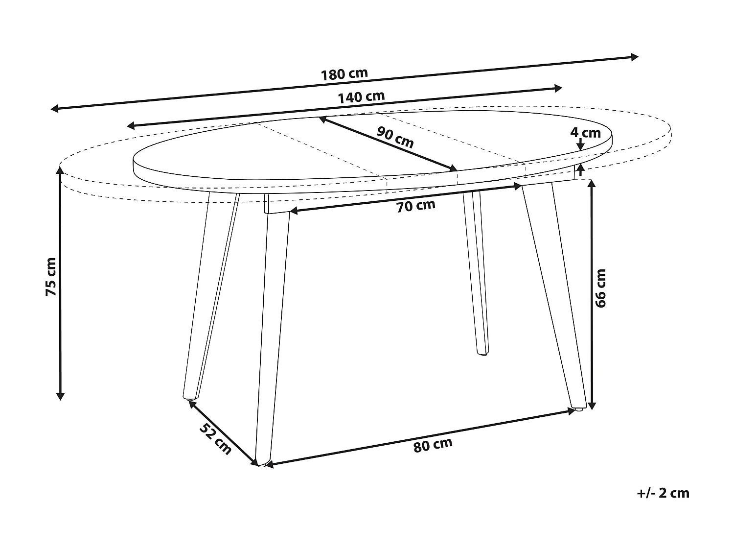 Table de salle à manger extensible DUTTON Marron 140/180 cm 90 cm