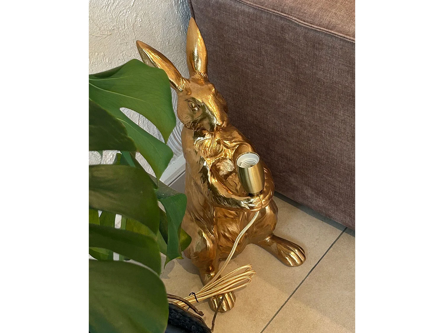 Lampe à poser Lapin BUGS Doré