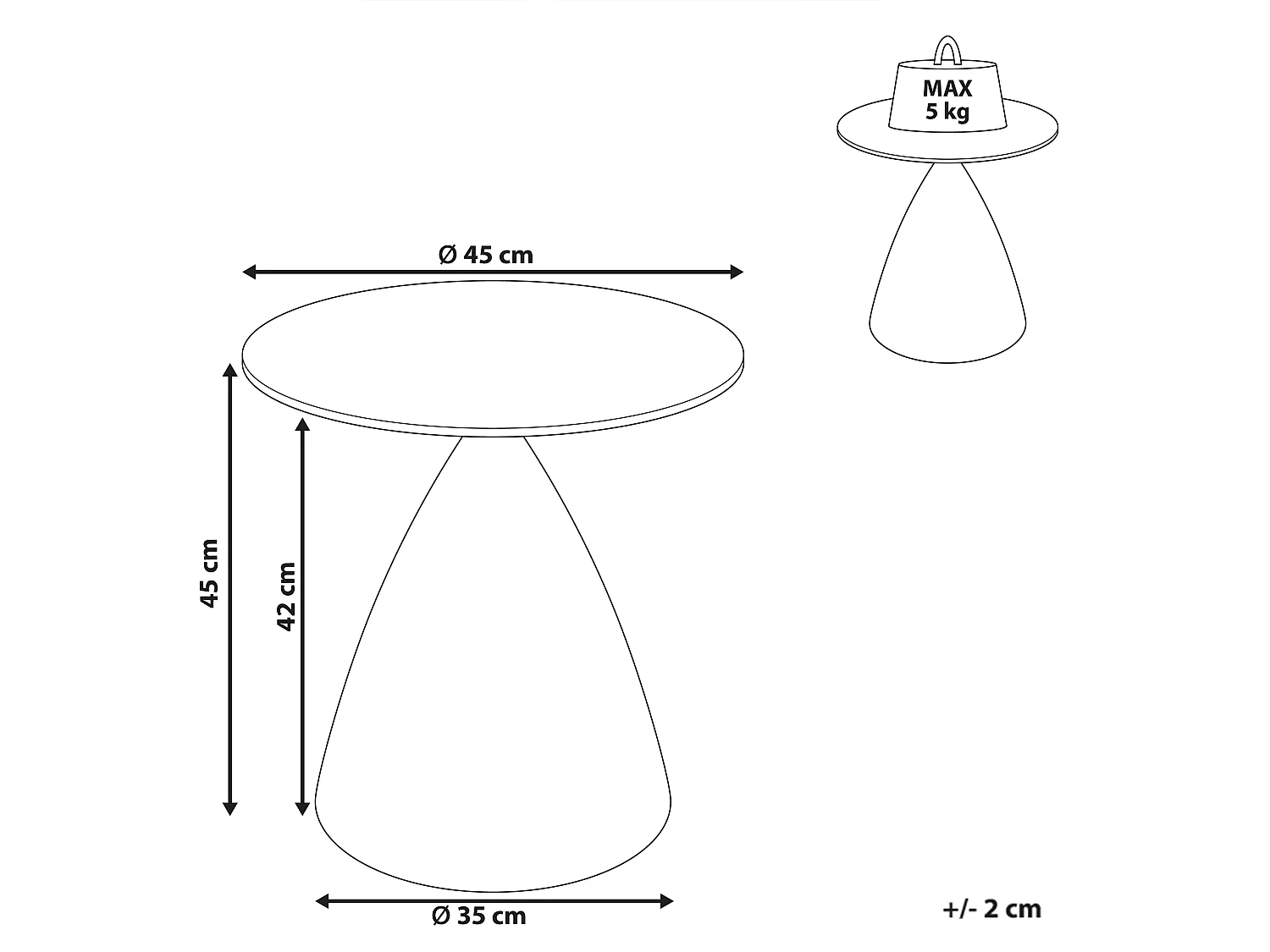 Table d'appoint CORELLA Verre de sécurité Marron