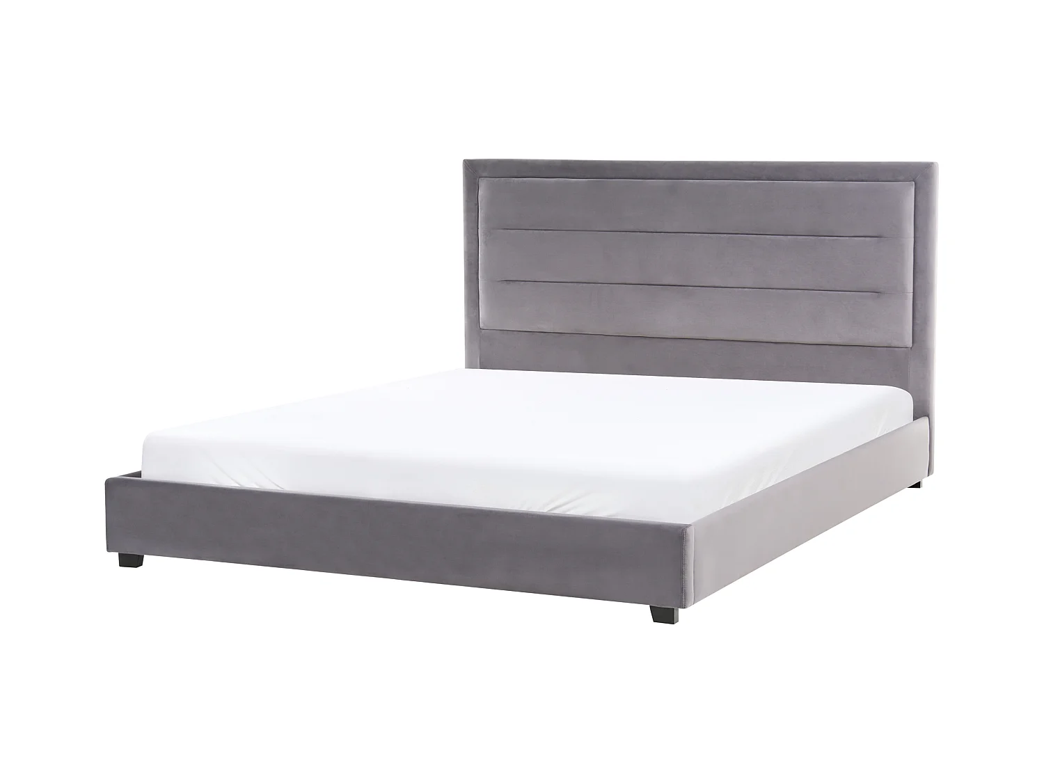 Lit avec sommier Velours ROUEN 180 x 200 cm Gris foncé