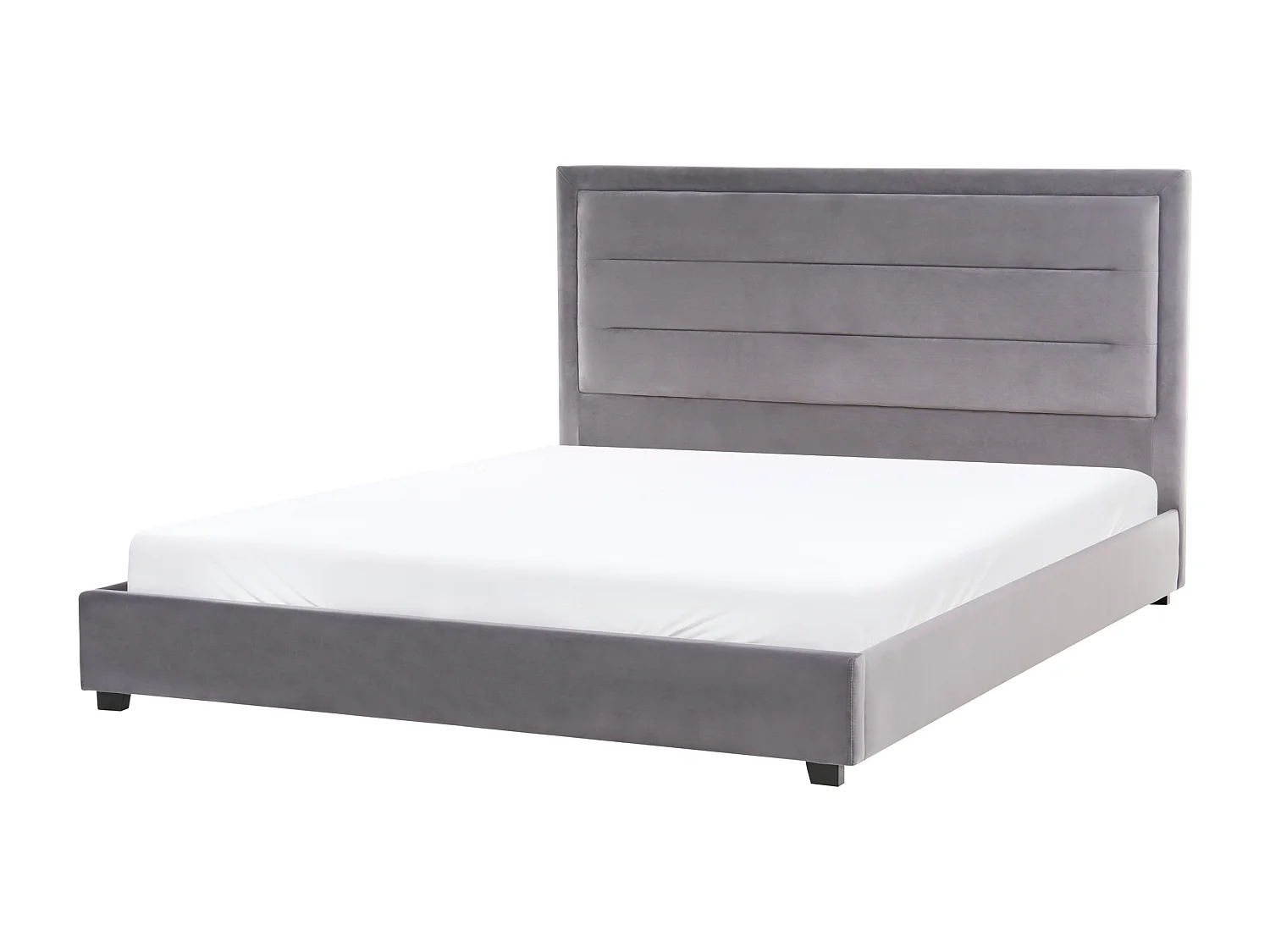 Lit avec sommier Velours ROUEN 180 x 200 cm Gris foncé