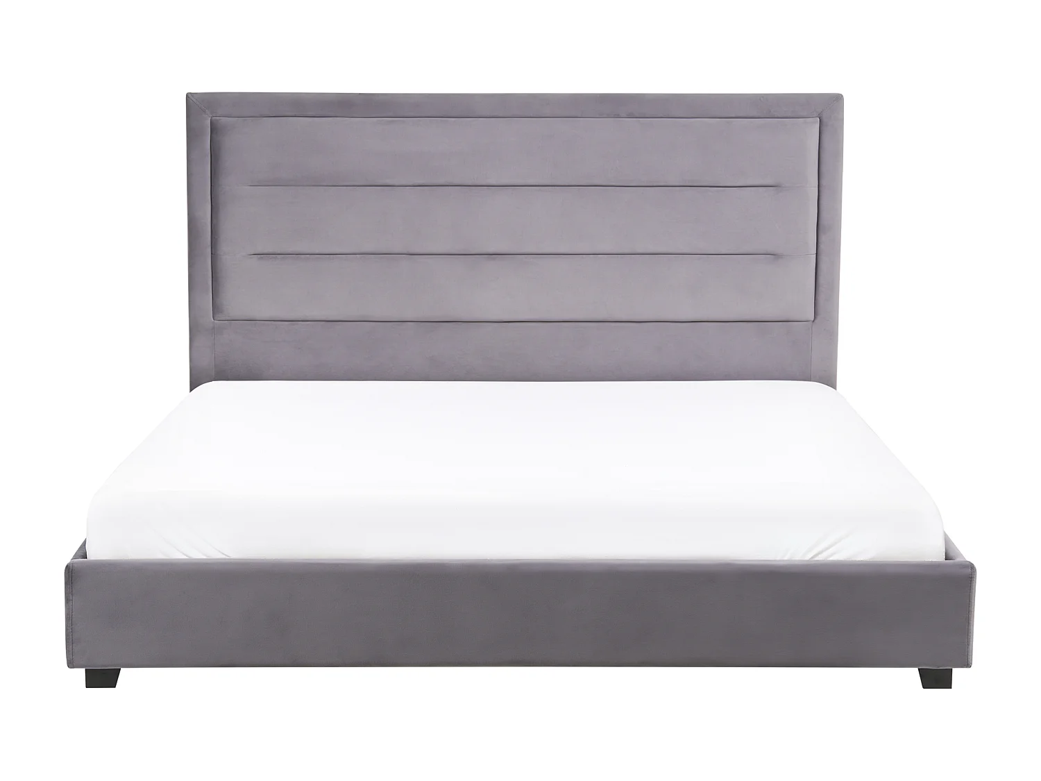 Lit avec sommier Velours ROUEN 180 x 200 cm Gris foncé