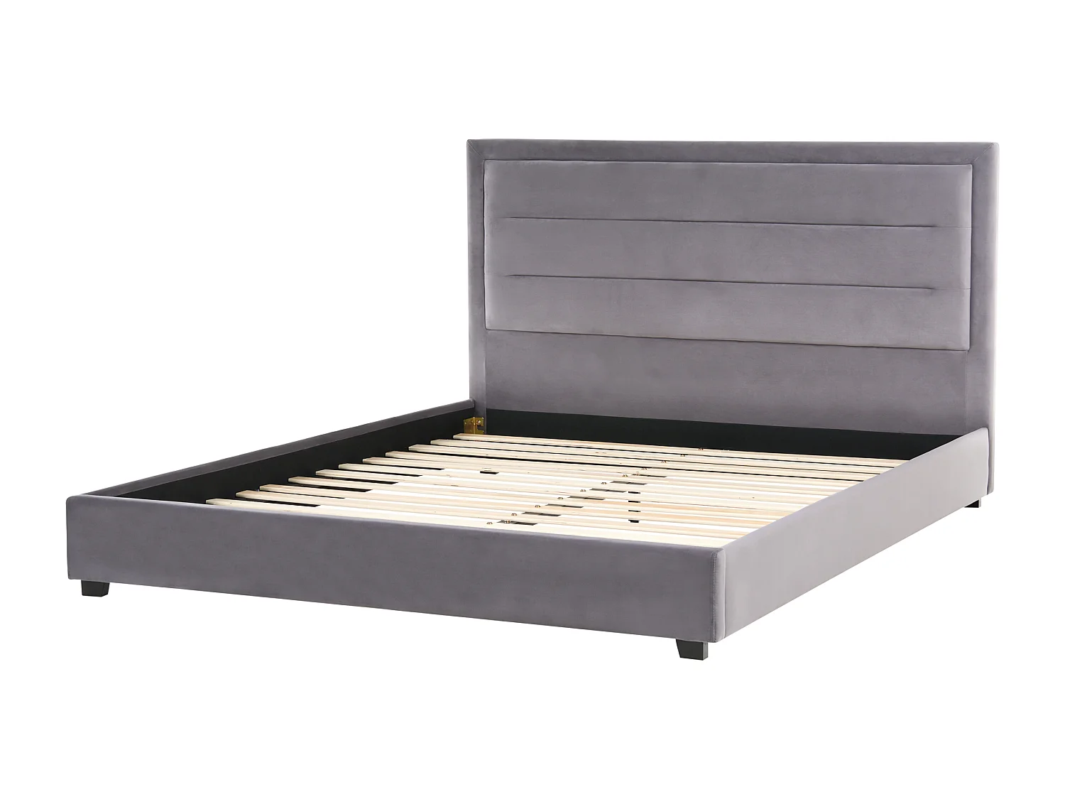 Lit avec sommier Velours ROUEN 180 x 200 cm Gris foncé