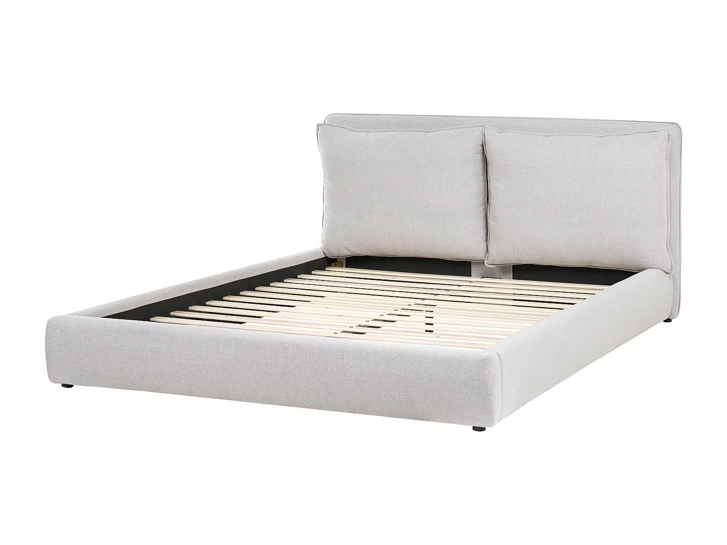 Lit avec sommier Tissu BAJONNA 180 x 200 cm Gris clair