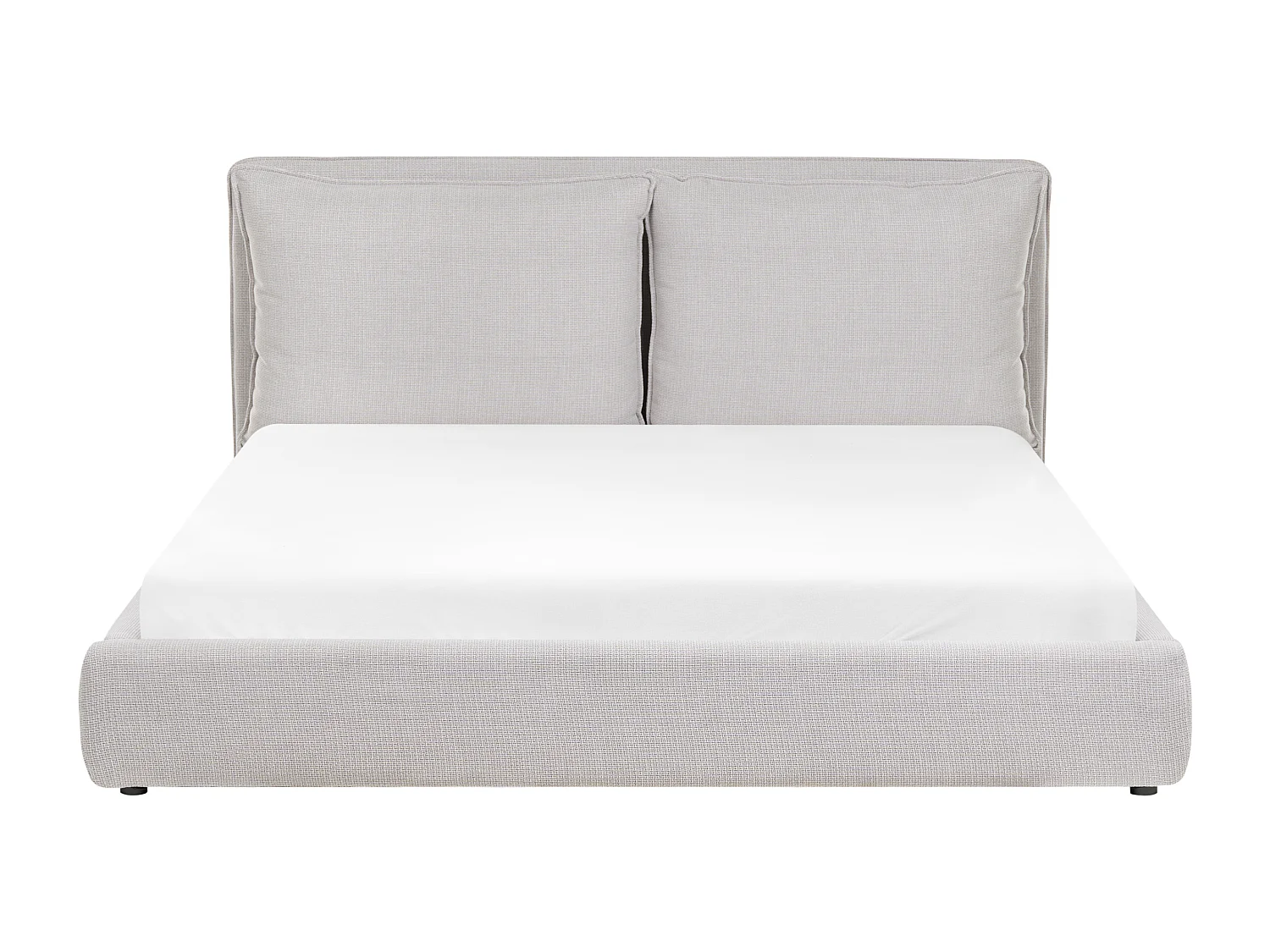 Lit avec sommier Tissu BAJONNA 180 x 200 cm Gris clair