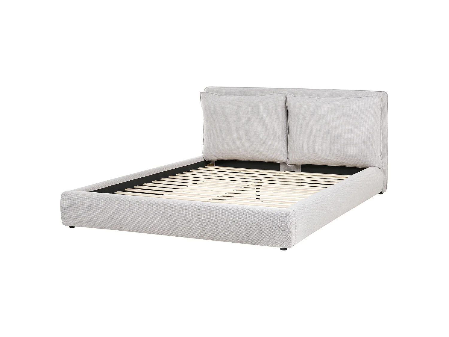 Lit avec sommier Tissu BAJONNA 180 x 200 cm Gris clair