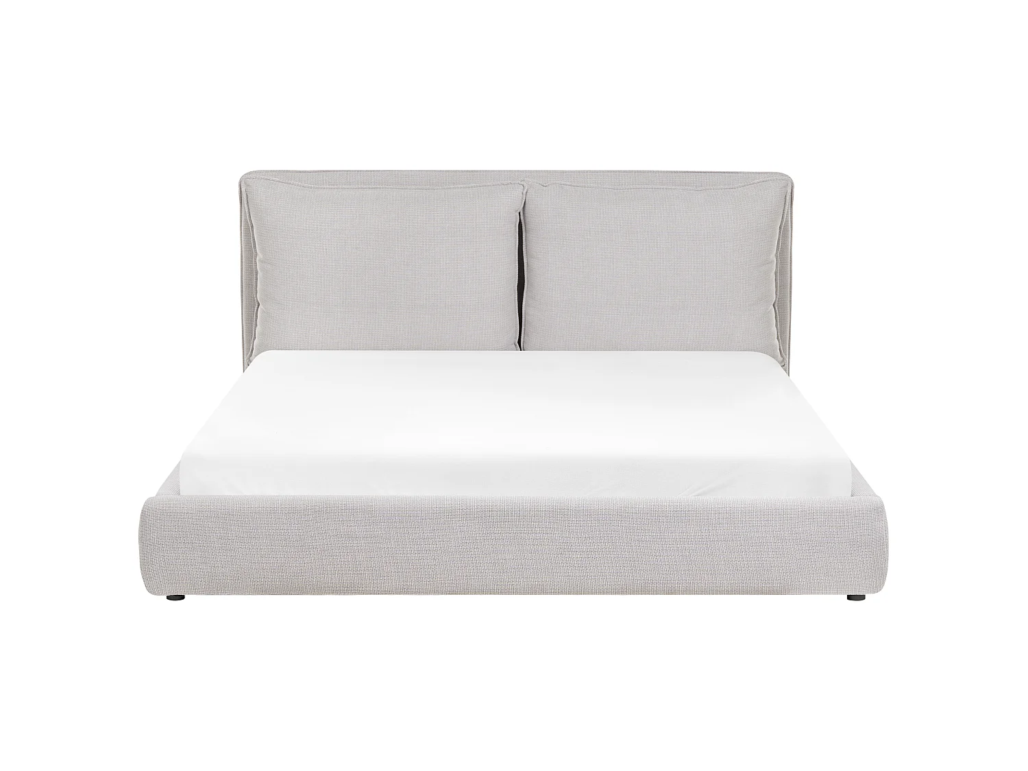 Lit avec sommier Tissu BAJONNA 180 x 200 cm Gris clair