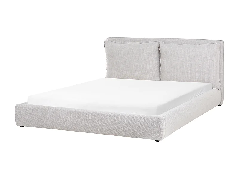 Lit avec sommier Tissu BAJONNA 180 x 200 cm Gris clair