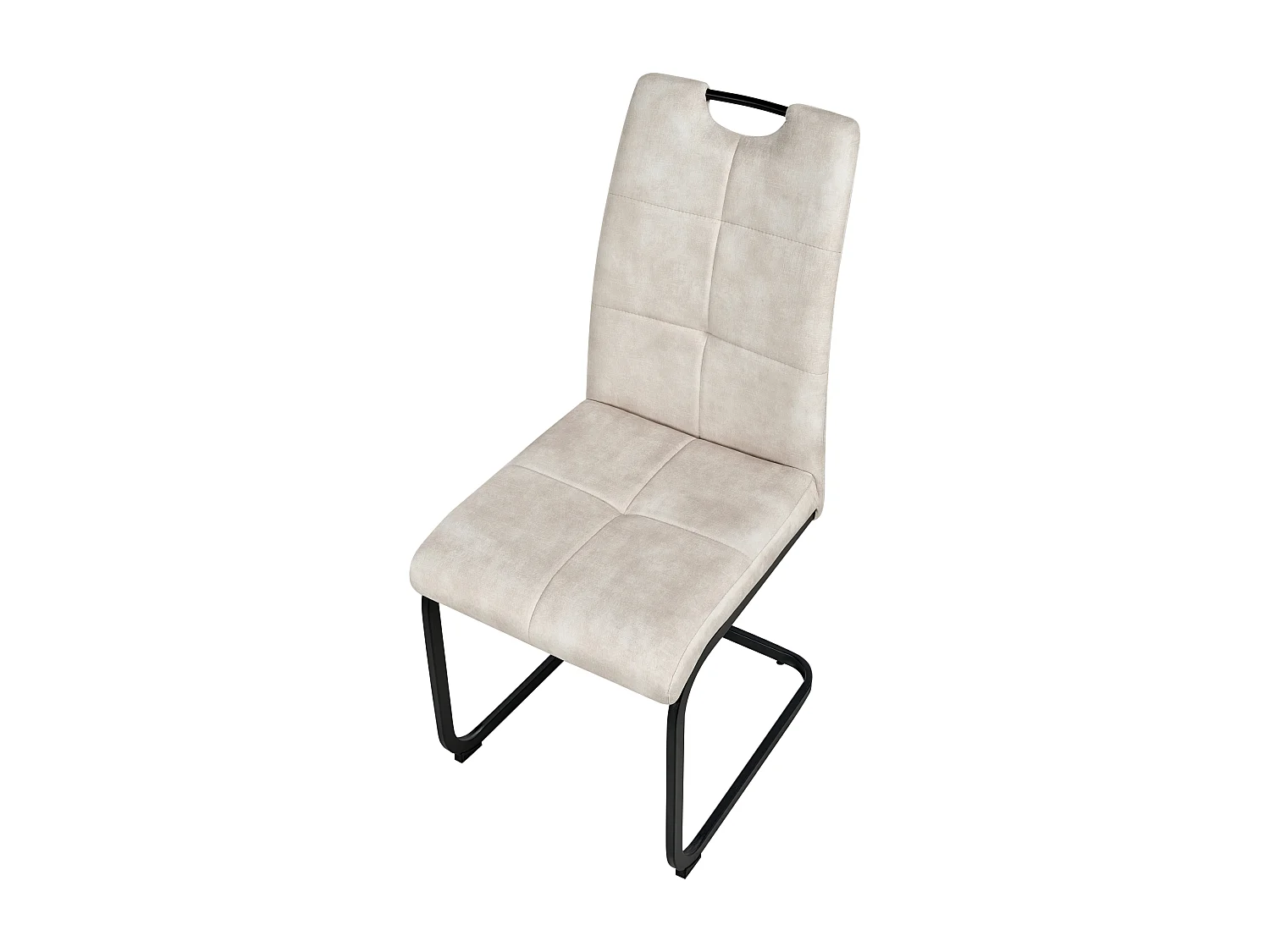 Lot de 4 chaises de salle à manger CISCO Tissu Beige clair