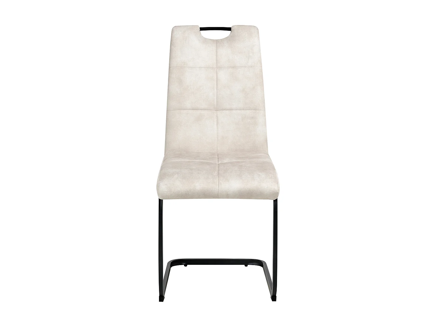 Lot de 4 chaises de salle à manger CISCO Tissu Beige clair