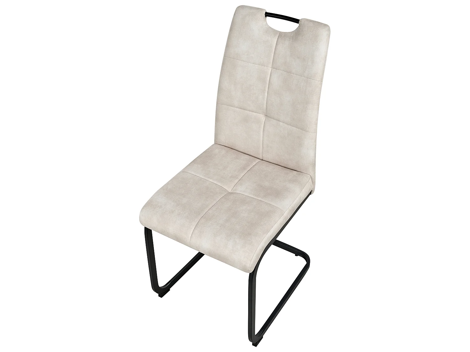 Set of 4 Dining Chairs CISCO Fabric Light Beige