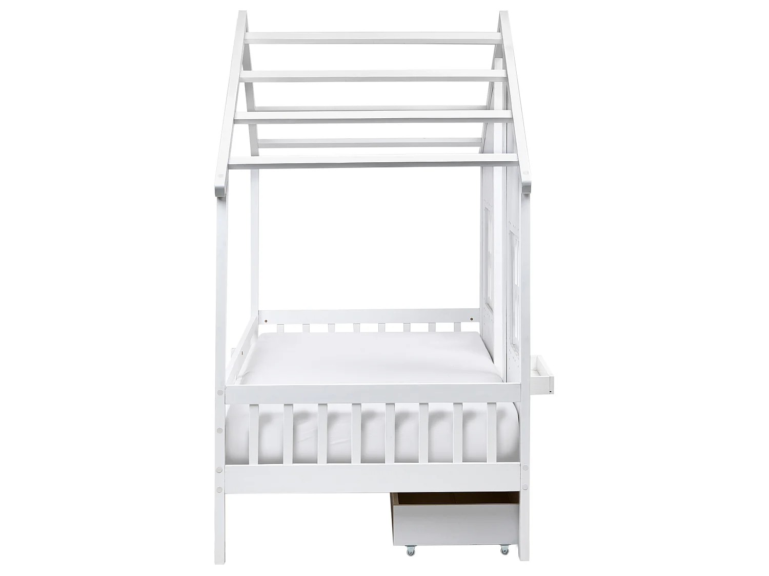 Lit à tiroirs pour enfants Maison Bois de pin TRAPPES 90 x 200 cm Blanc