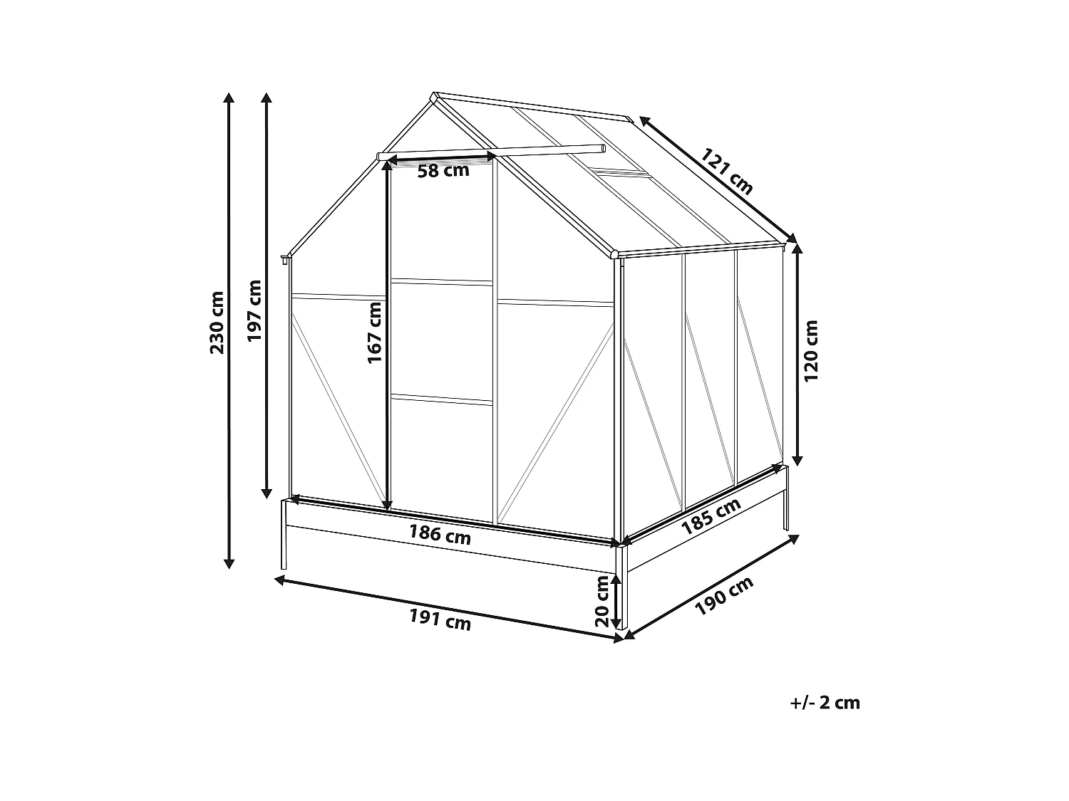 Serre de jardin APULIA Argenté 190 cm