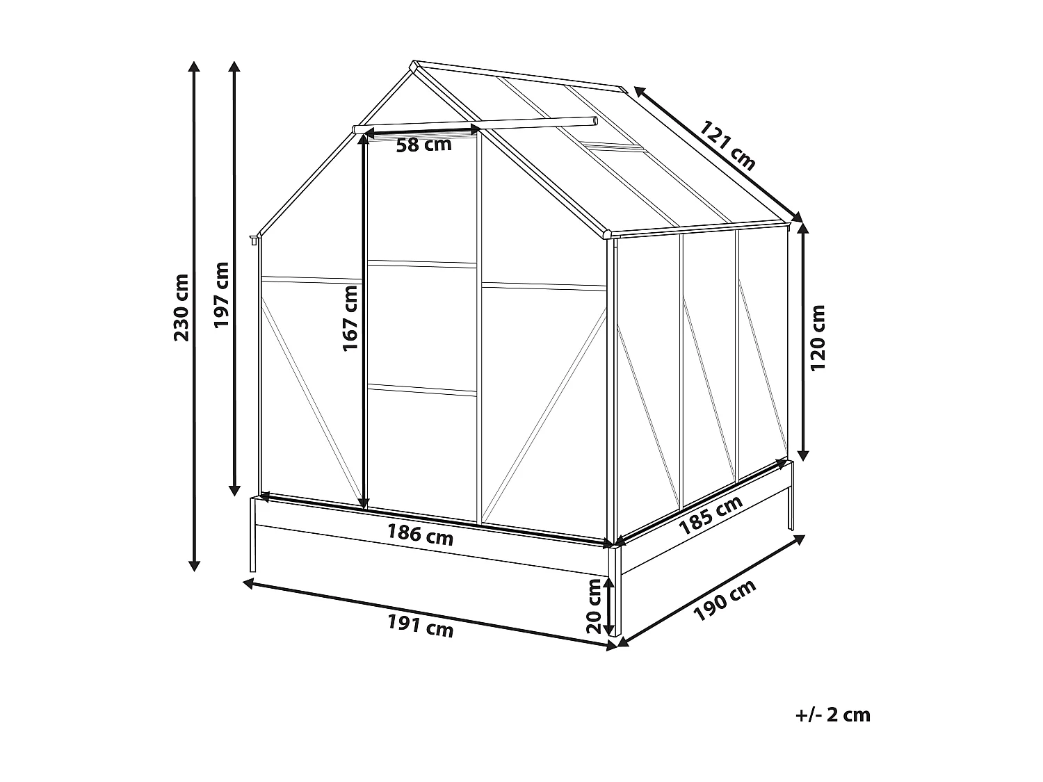 Serre de jardin APULIA Argenté 190 cm