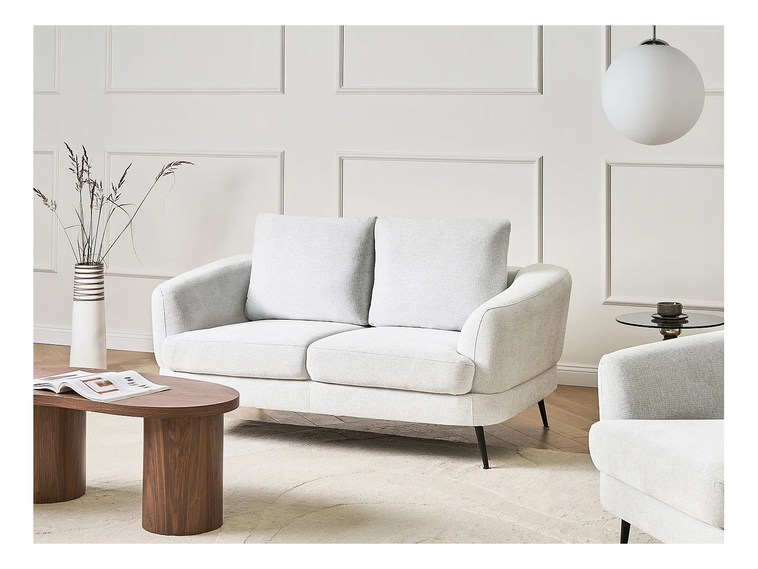 Canapé 2 places KJAER Tissu Blanc cassé