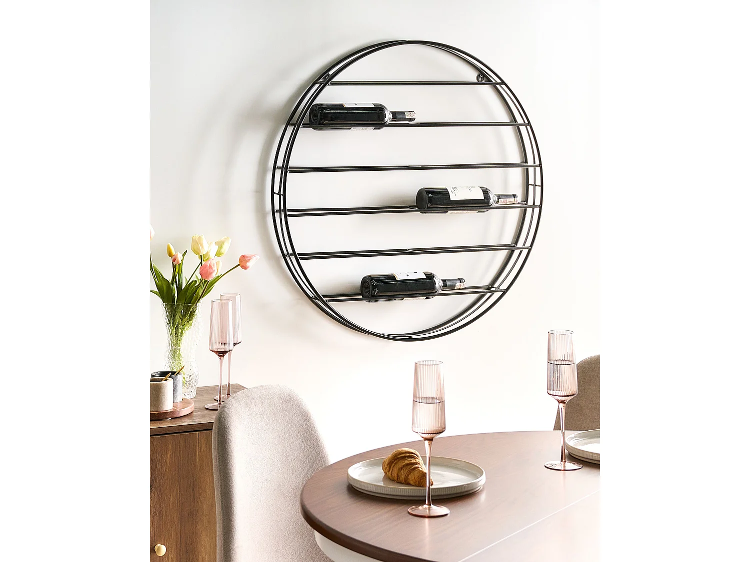 Porte-bouteilles mural ANNACOTTY Métal Noir