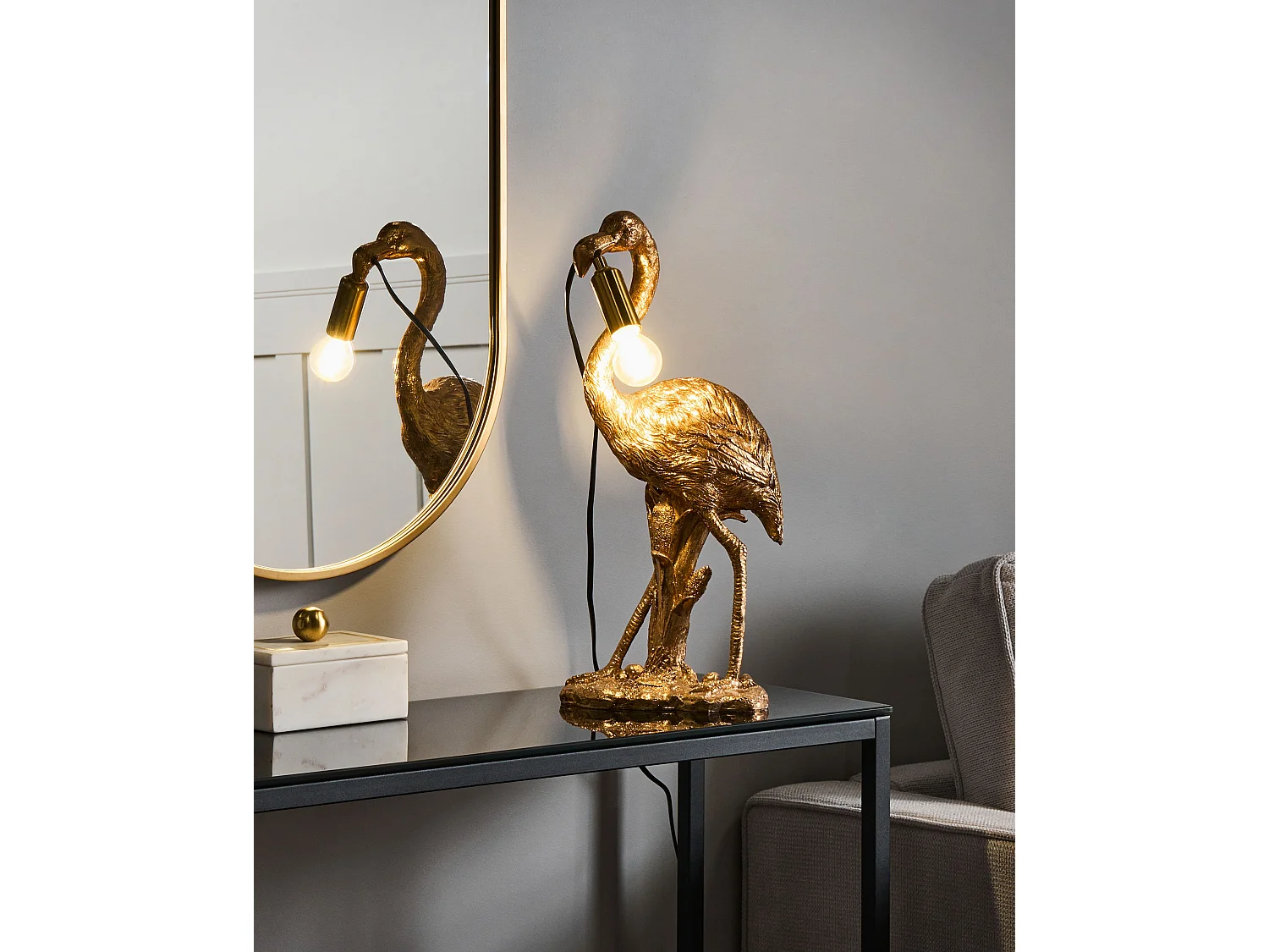 Lampe à poser Flamand rose VICE Doré