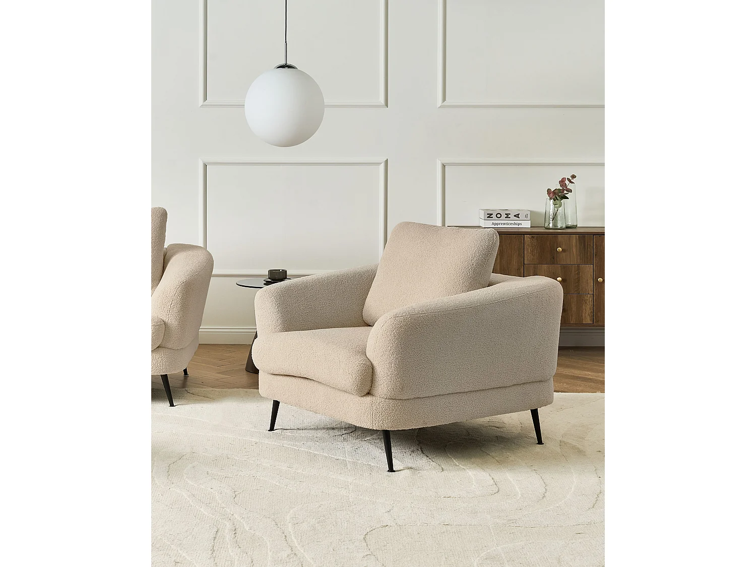 Fauteuil KJAER Bouclé Beige clair