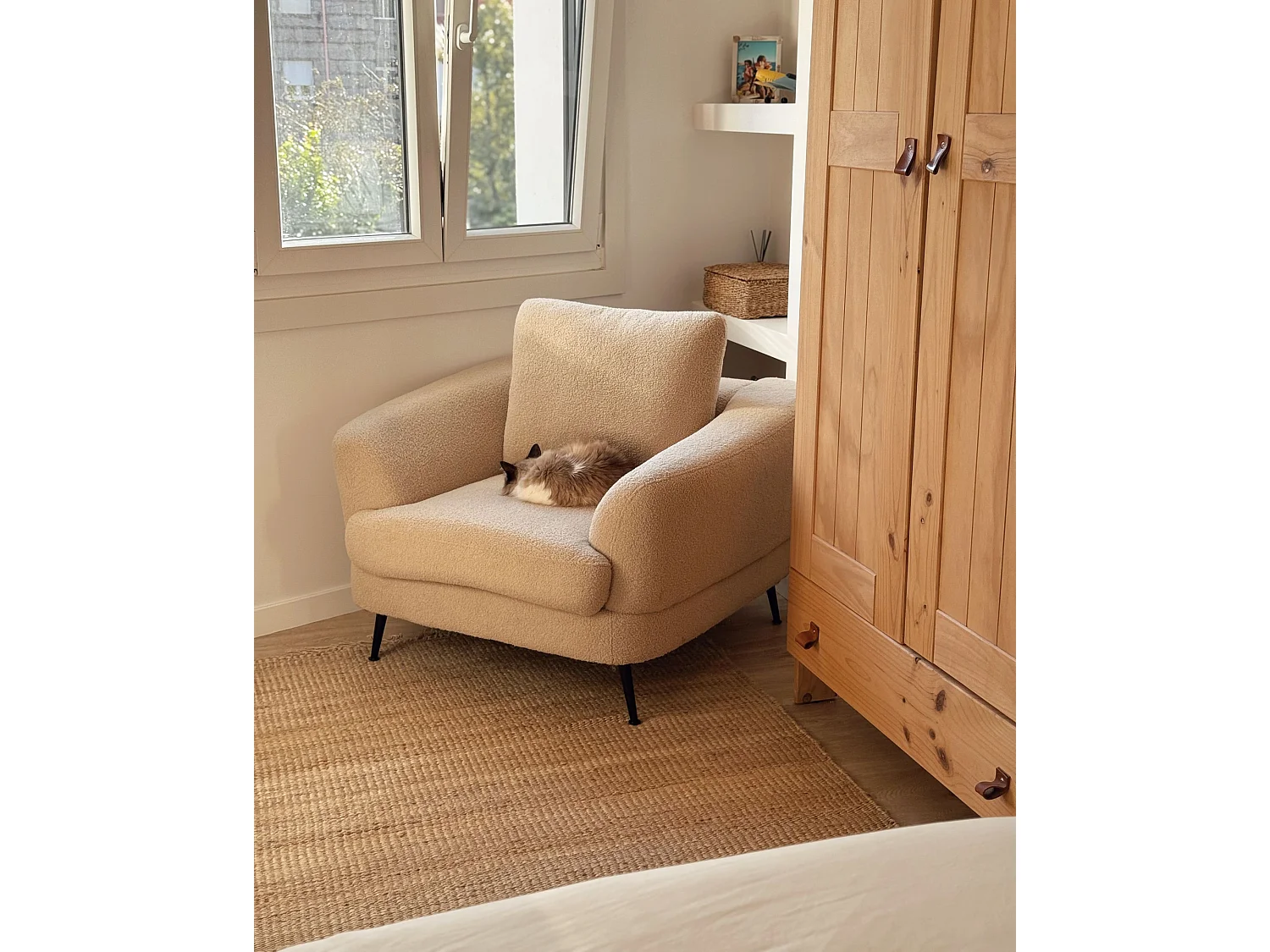 Fauteuil KJAER Bouclé Beige clair