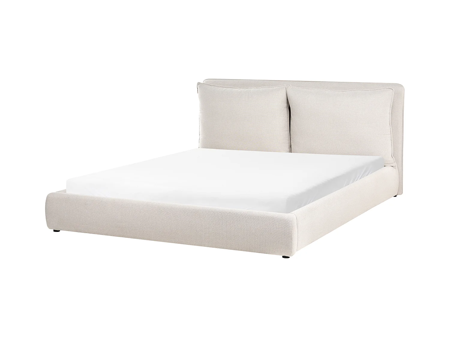 Lit avec sommier Tissu BAJONNA 180 x 200 cm Beige