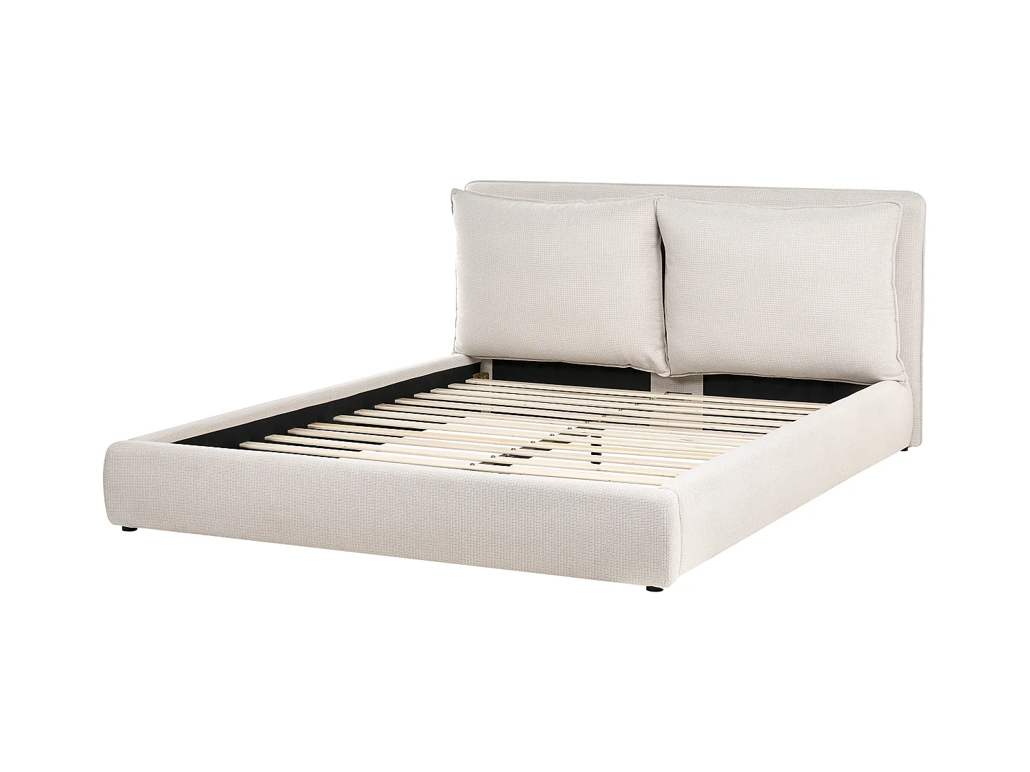 Lit avec sommier Tissu BAJONNA 180 x 200 cm Beige