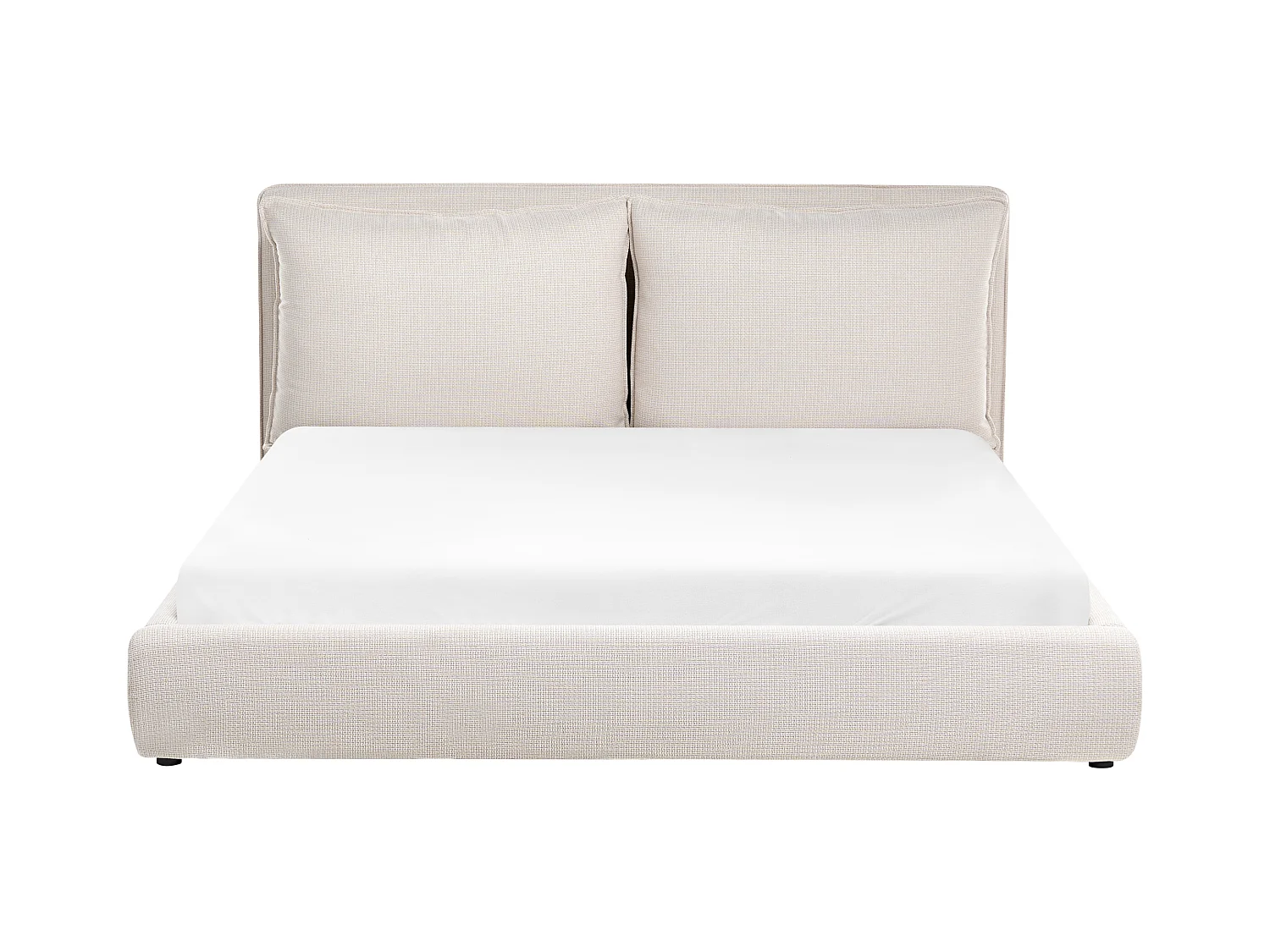 Lit avec sommier Tissu BAJONNA 180 x 200 cm Beige