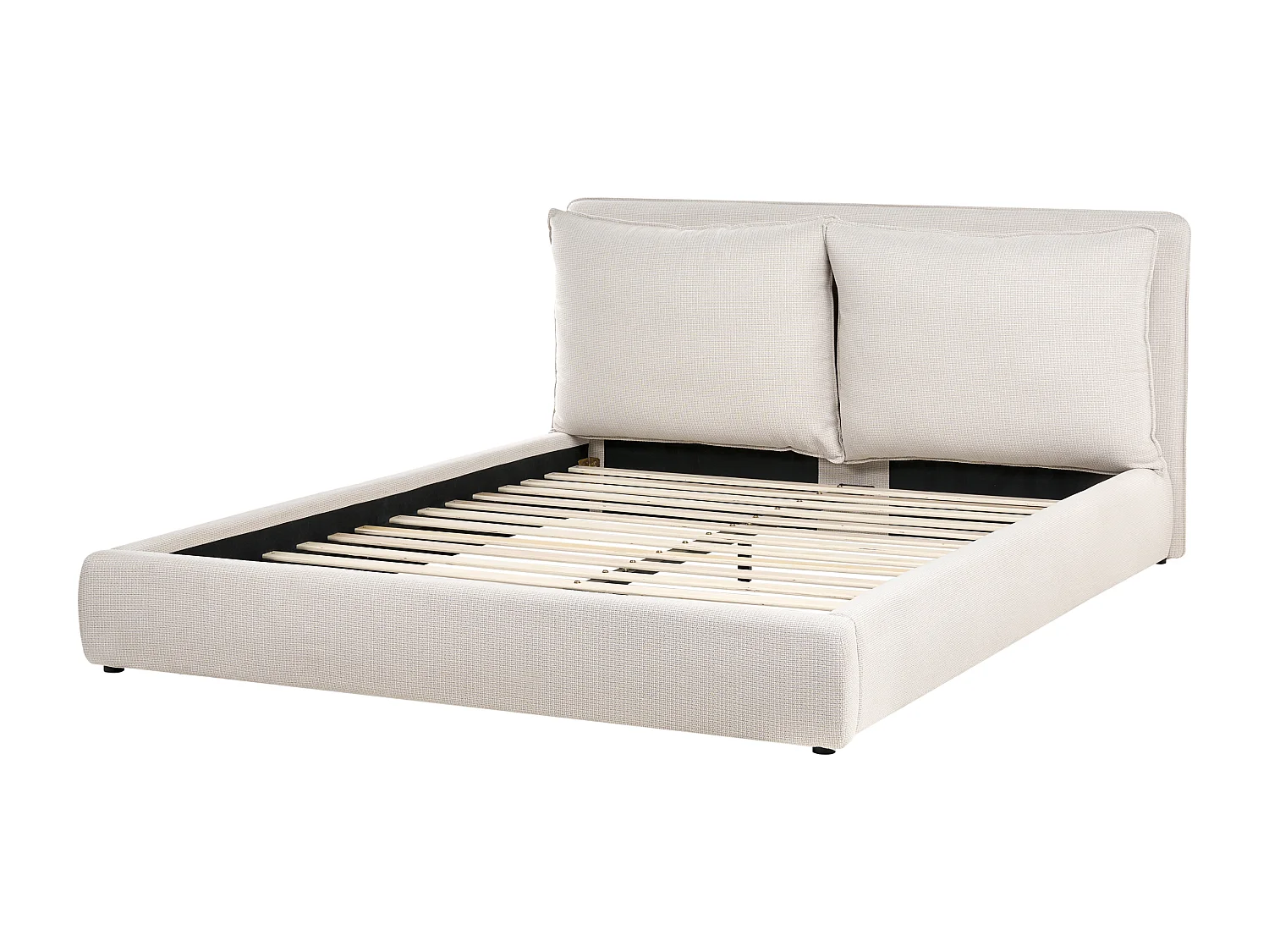 Lit avec sommier Tissu BAJONNA 180 x 200 cm Beige