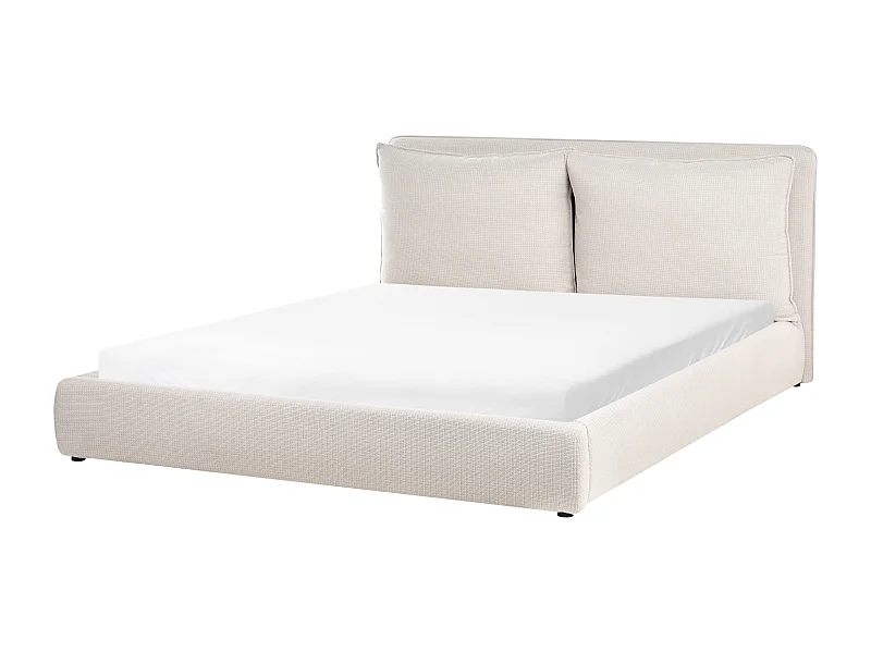 Lit avec sommier Tissu BAJONNA 180 x 200 cm Beige