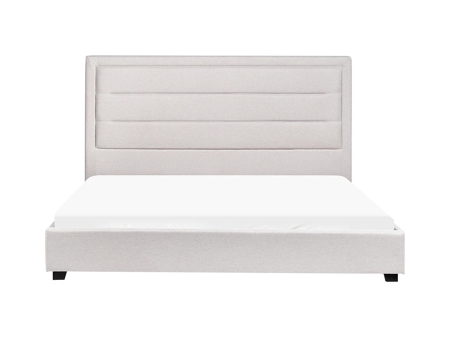 Lit avec sommier Tissu ROUEN 180 x 200 cm Beige clair