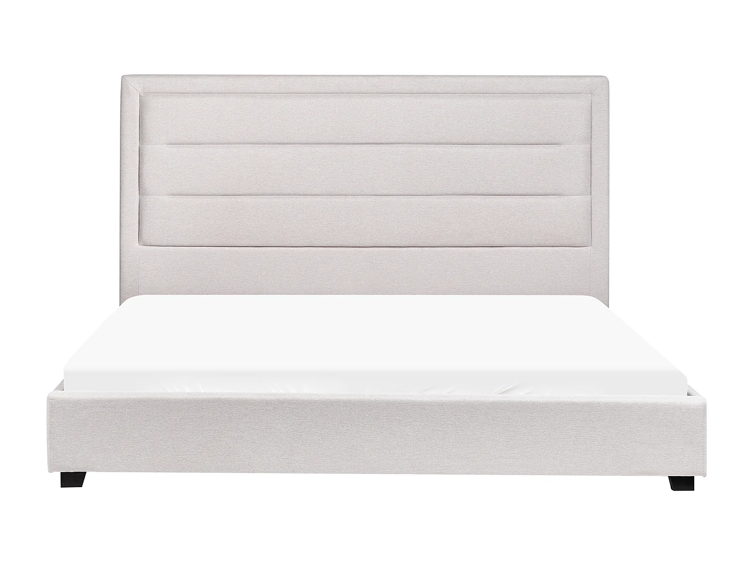 Lit avec sommier Tissu ROUEN 180 x 200 cm Beige clair