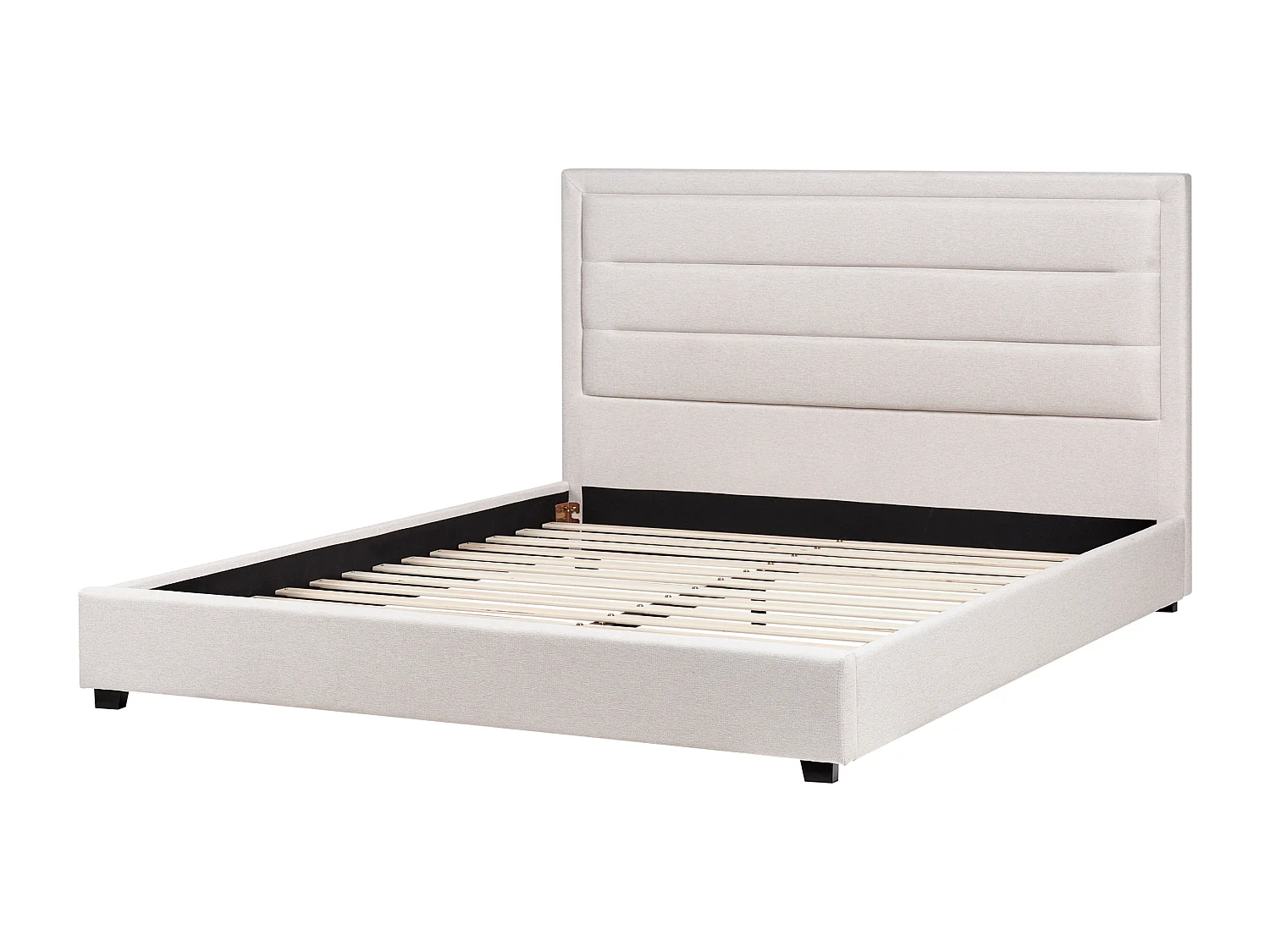 Lit avec sommier Tissu ROUEN 180 x 200 cm Beige clair