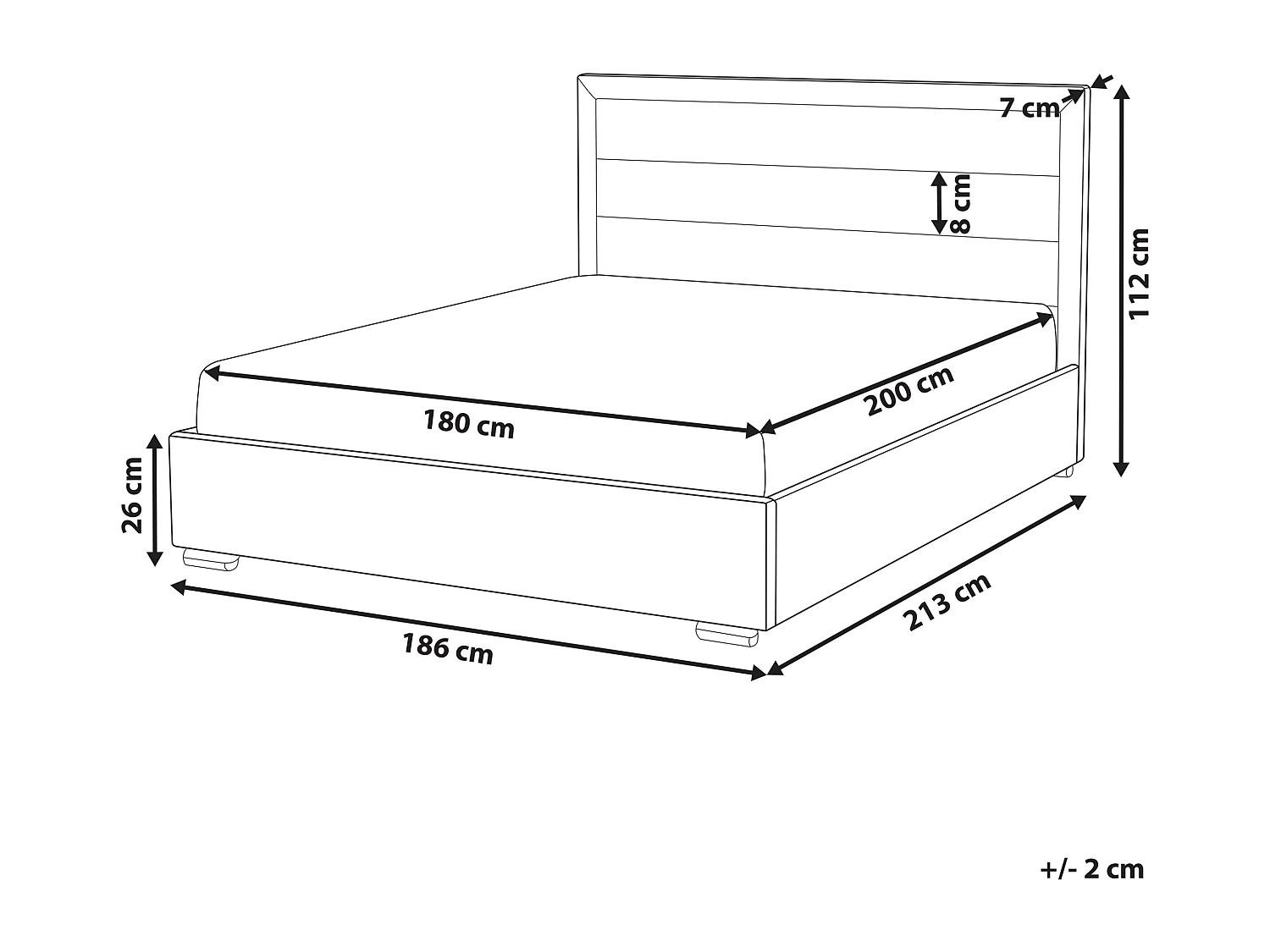 Lit avec sommier Tissu ROUEN 180 x 200 cm Beige clair