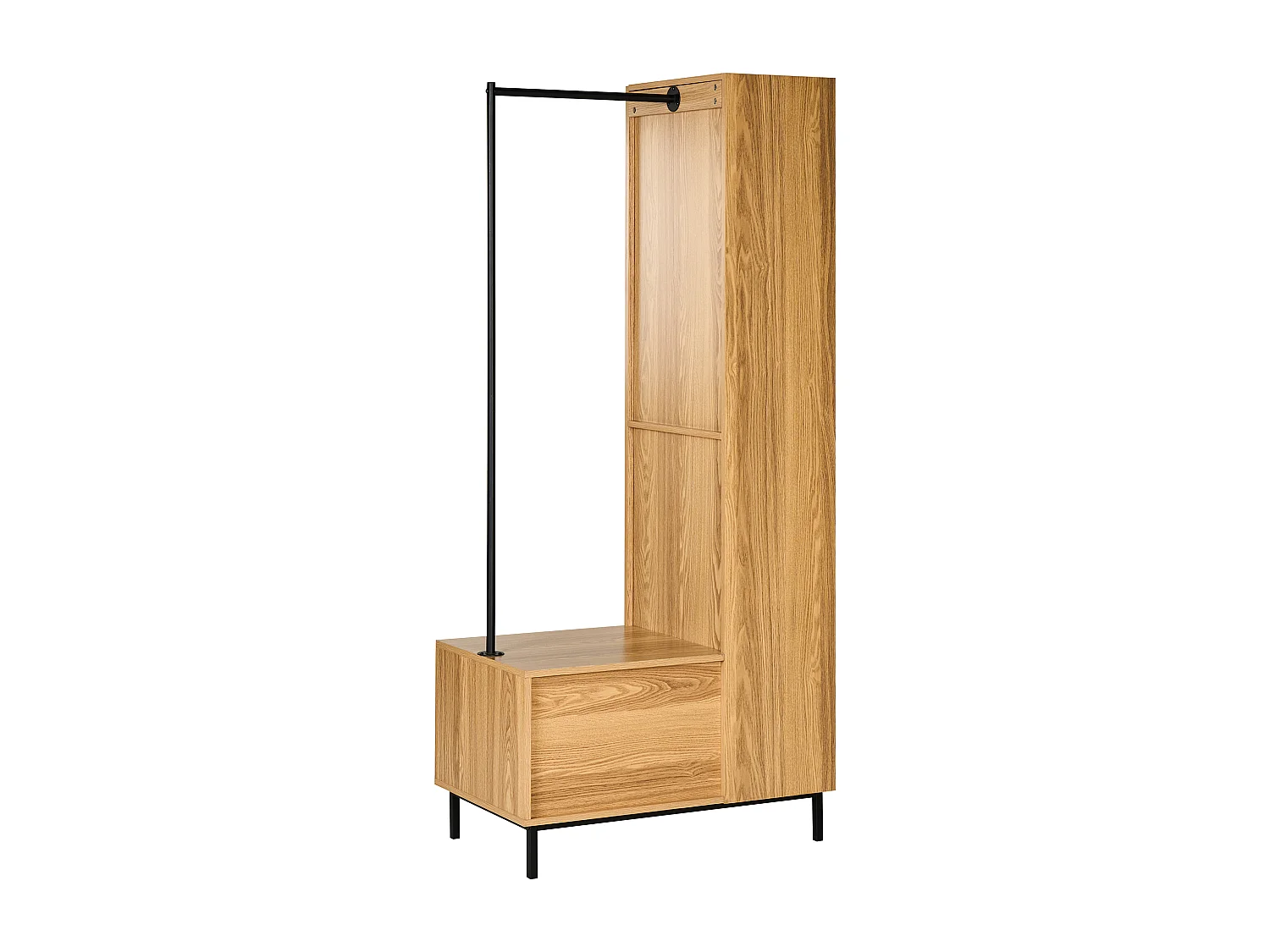 Penderie ouverte à 5 étagères LEANDRO Marron clair