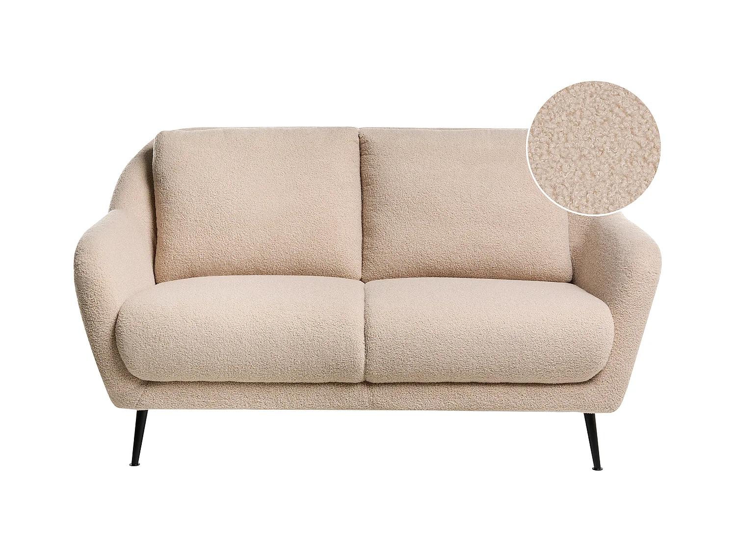 Canapé 2 places EIBY Bouclé Beige