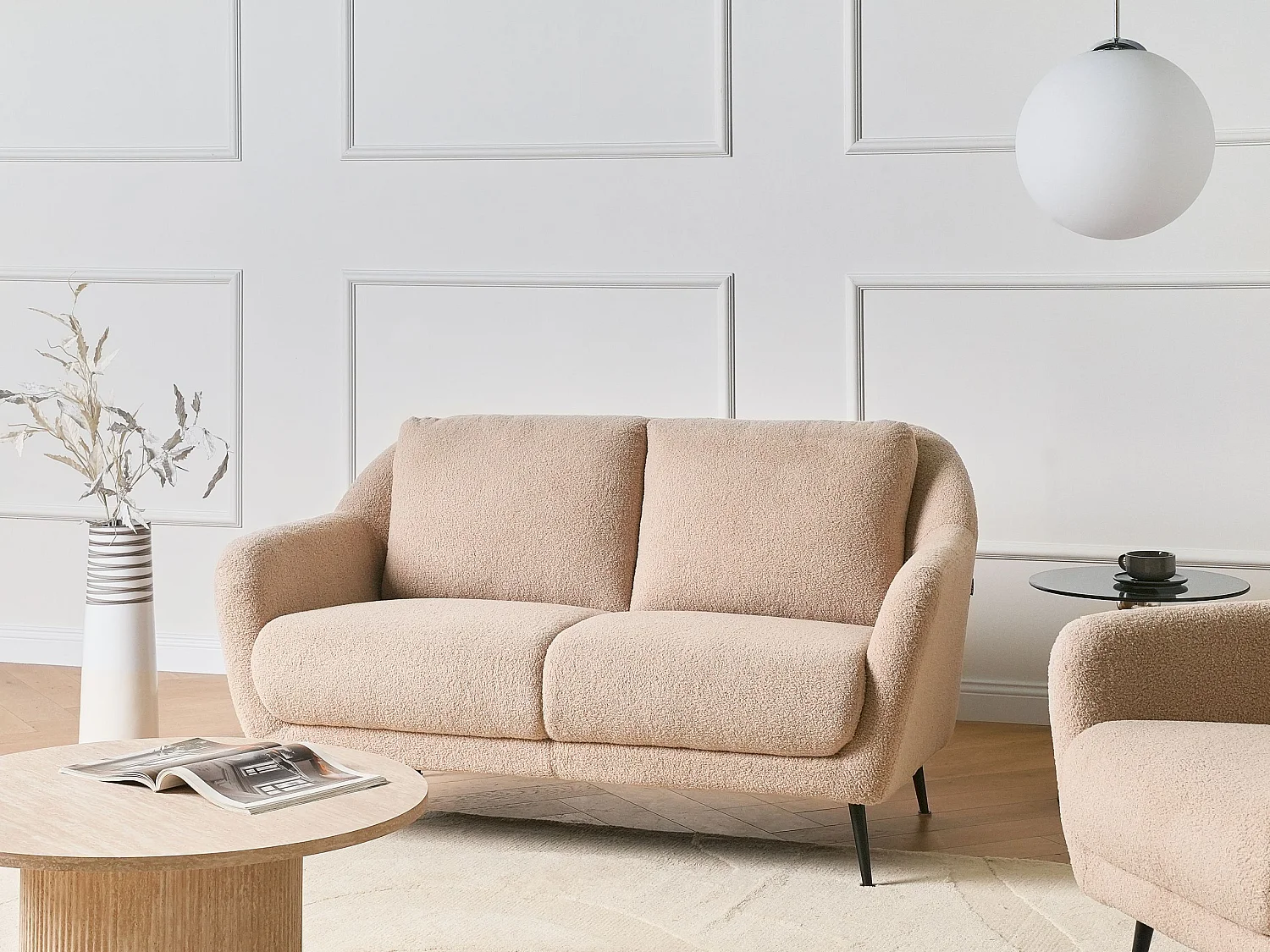 Sofa 2 Seater EIBY Boucle Beige