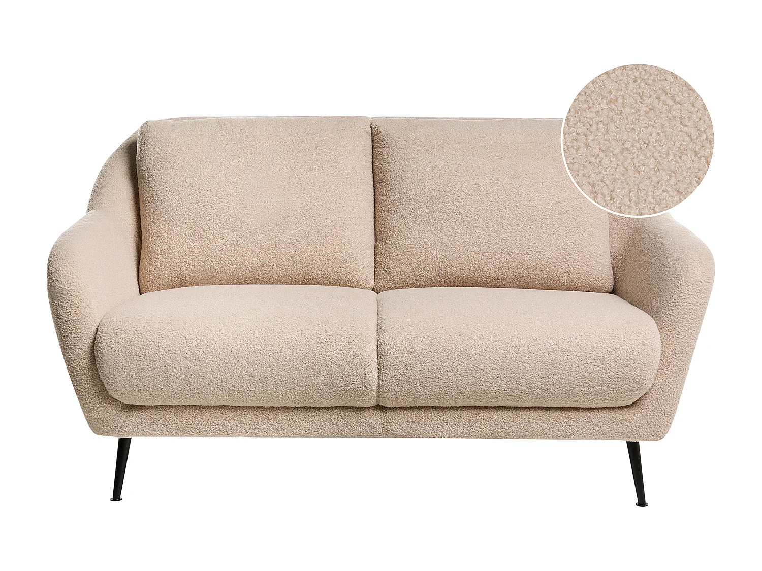 Canapé 2 places EIBY Bouclé Beige
