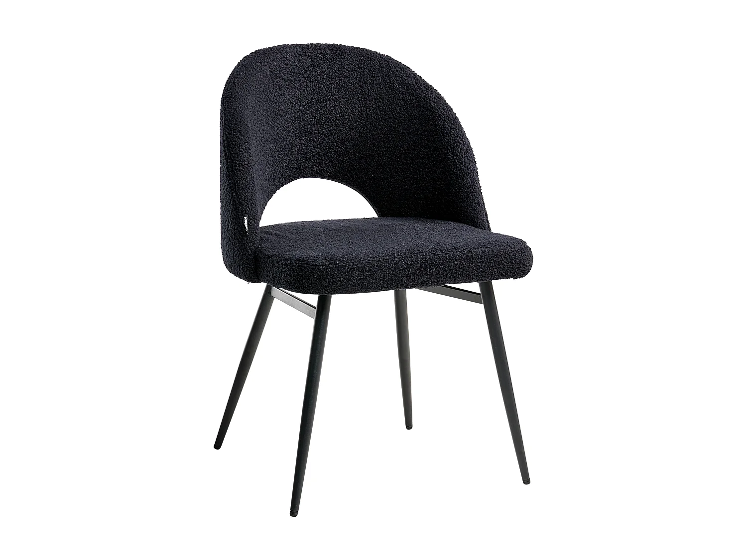 Lot de 2 chaises de salle à manger ONAGA Bouclé Noir