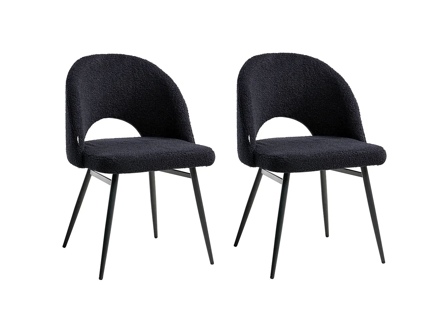 Set of 2 Dining Chairs ONAGA Boucle Black