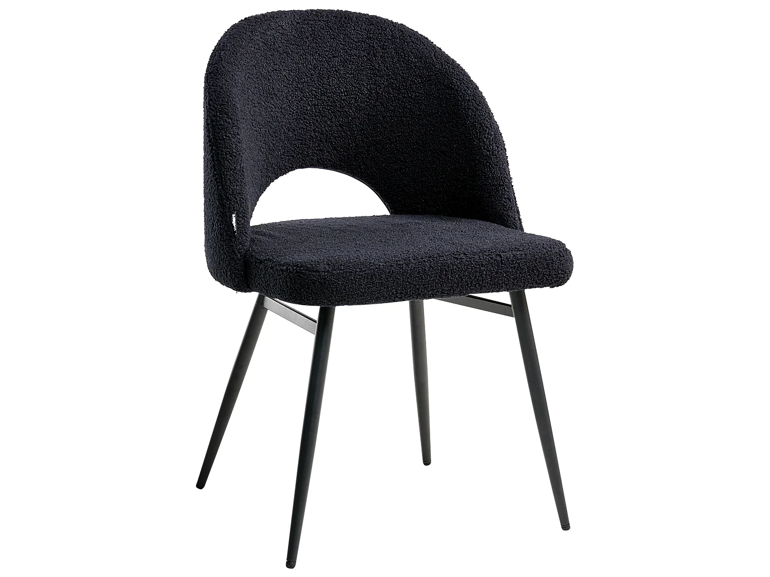 Set of 2 Dining Chairs ONAGA Boucle Black