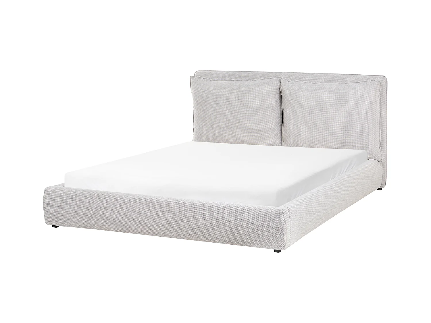 Lit avec sommier Tissu BAJONNA 160 x 200 cm Gris clair
