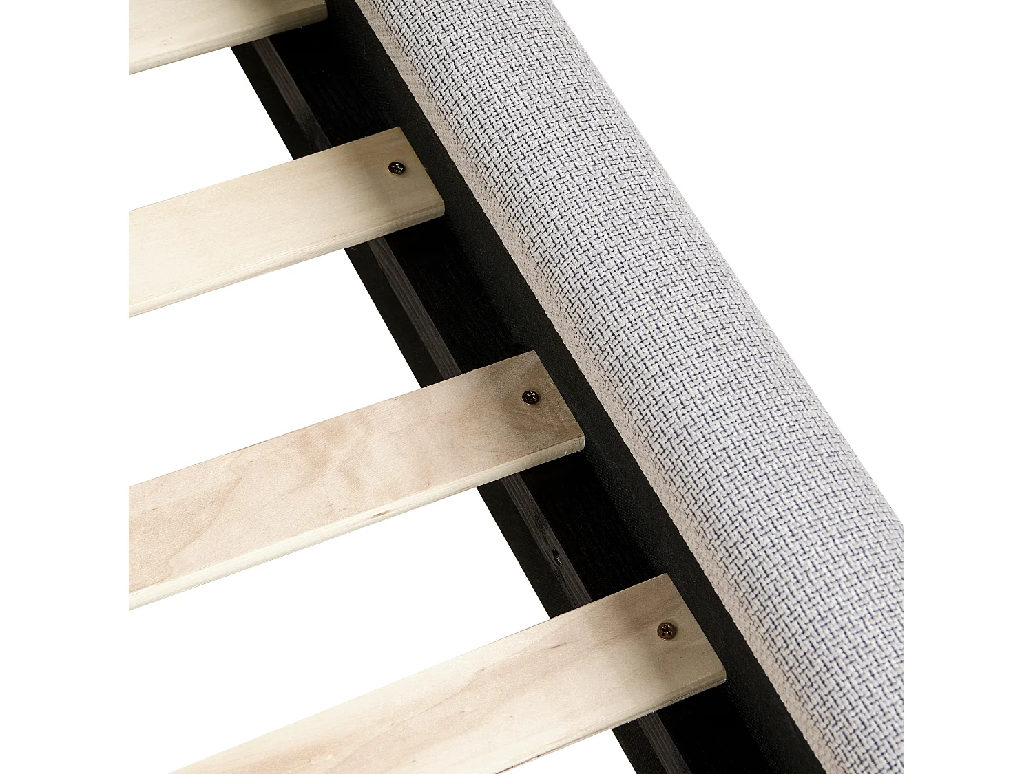 Lit avec sommier Tissu BAJONNA 160 x 200 cm Gris clair