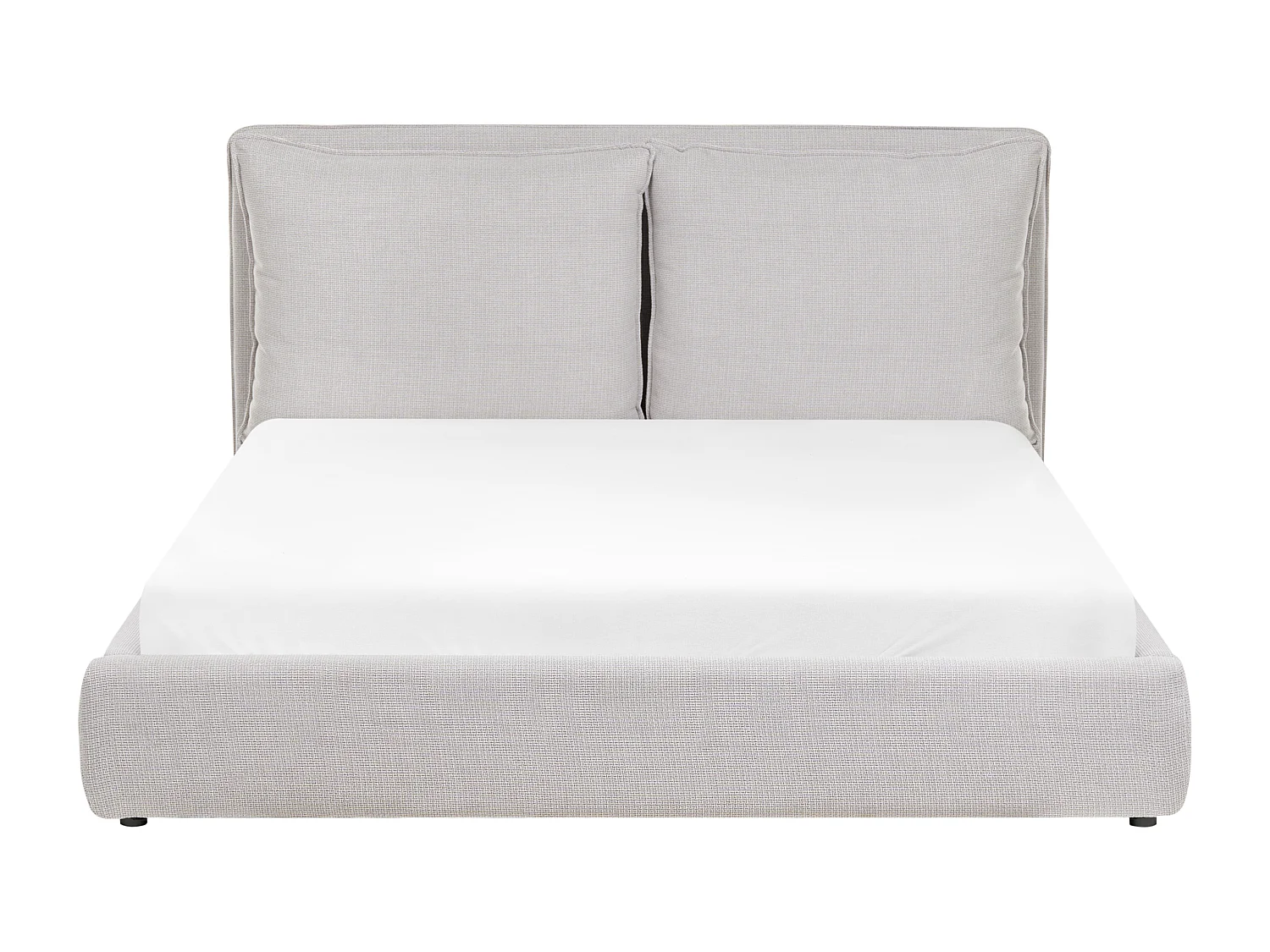 Lit avec sommier Tissu BAJONNA 160 x 200 cm Gris clair