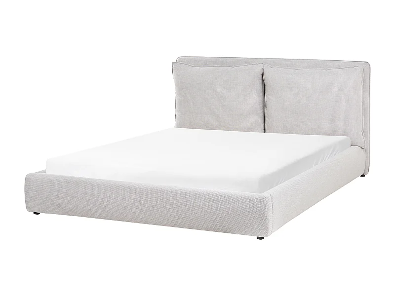 Lit avec sommier Tissu BAJONNA 160 x 200 cm Gris clair