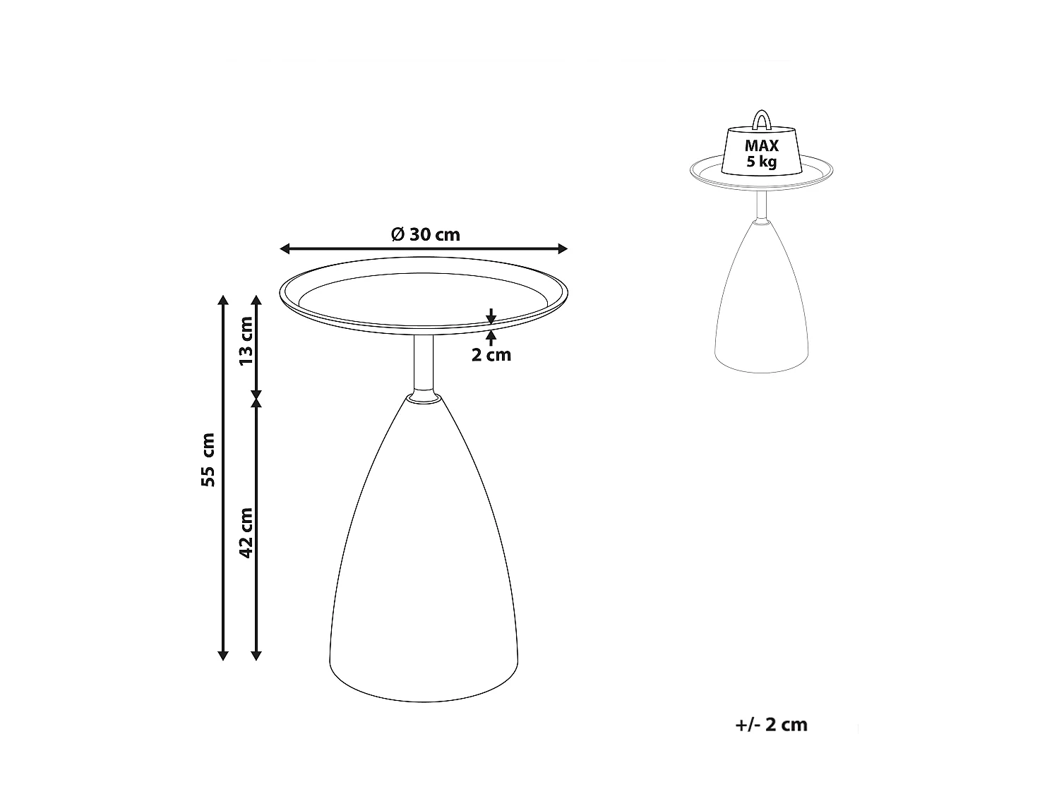 Table d'appoint STORM Métal Marbre/doré