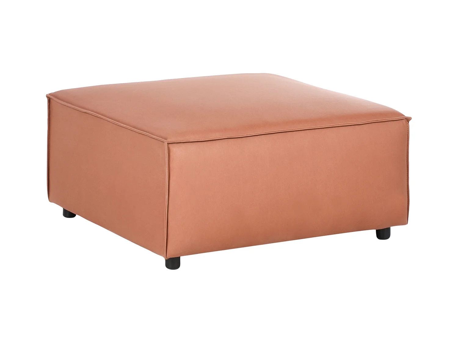 Ottoman BRANDE Cuir PU Marron doré
